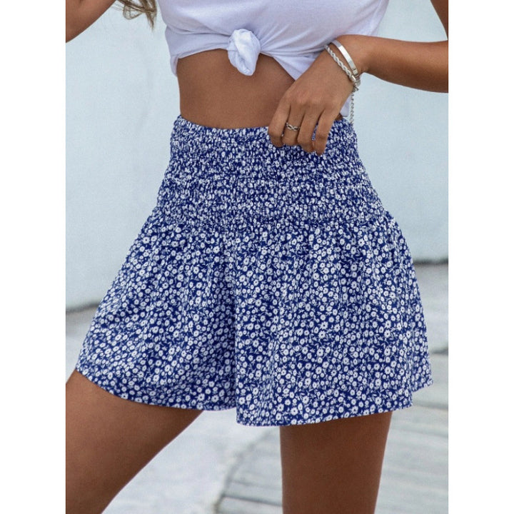 Damen Shorts mit elastischem Taillenbund und floralem Design Drune