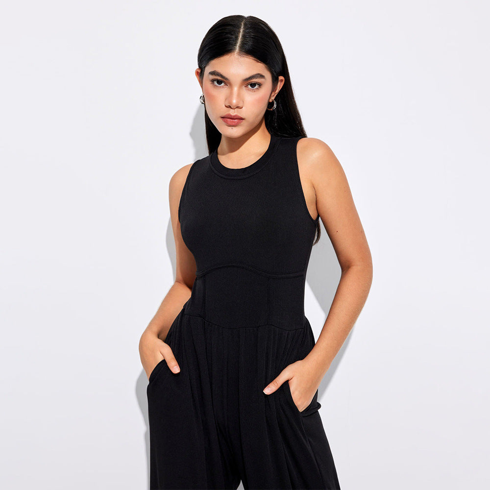 Damen Jumpsuit mit hohem Bund und praktischen Seitentaschen Drune