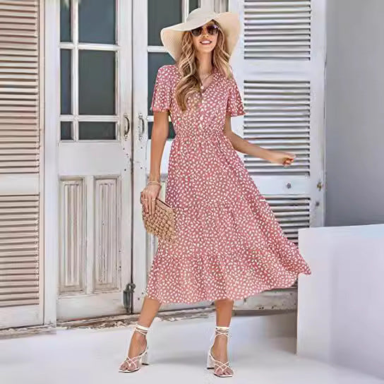 Damen Maxikleid mit lässiger A-Linien-Silhouette und Rüschendetails Drune