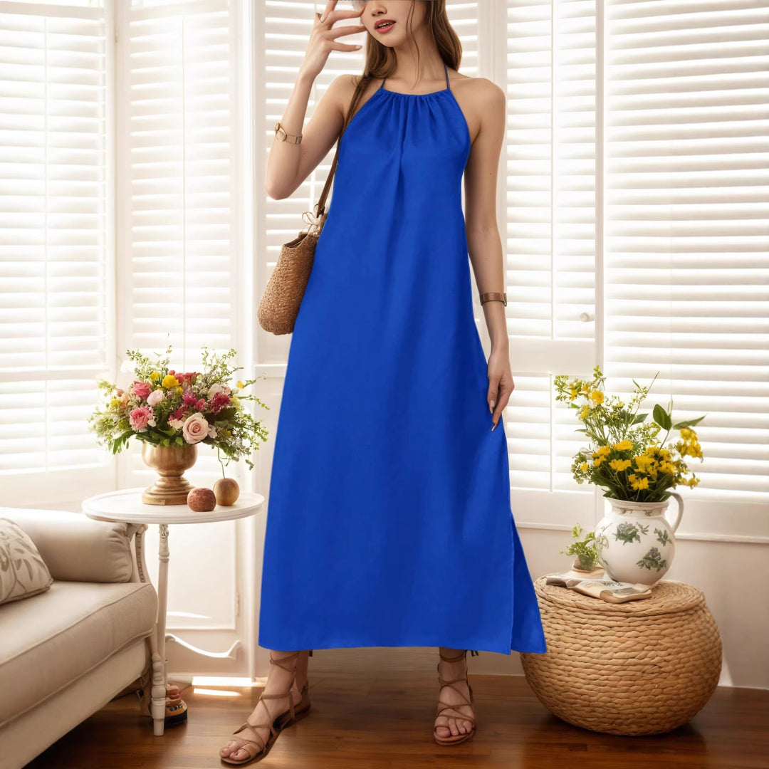 Damen Maxi-Kleid mit elegantem Halterbügel Drune