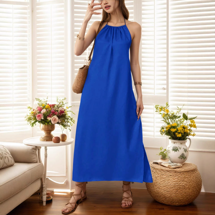 Damen Maxi-Kleid mit elegantem Halterbügel Drune