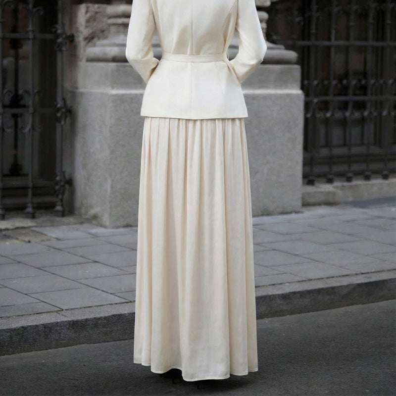 Damen eleganter langer Plisseerock aus hochwertigem Material Drune