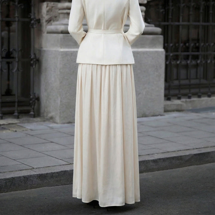 Damen eleganter langer Plisseerock aus hochwertigem Material Drune