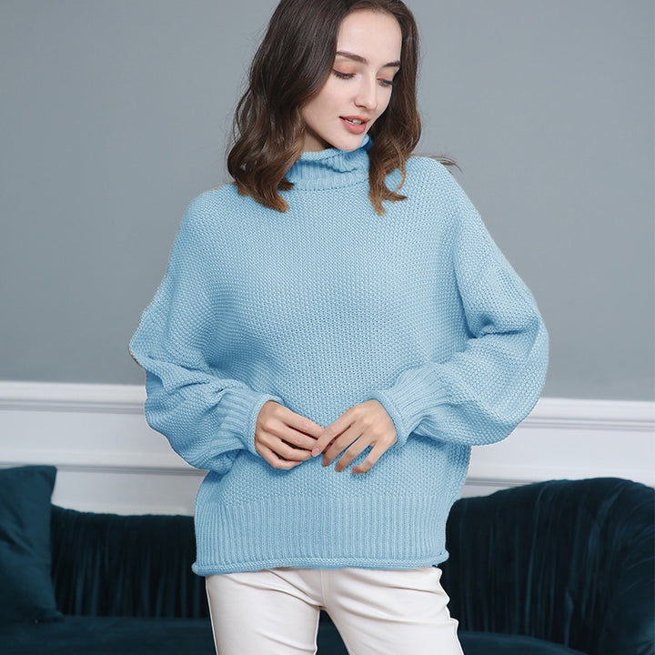Damen Grobstrickpullover mit Rollkragen und luftiger Schnittgestaltung Drune