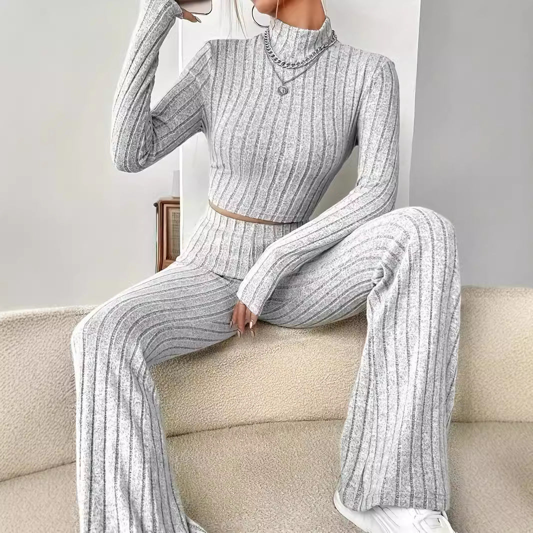 Damen Stricksatz mit hochgeschlossenem Design und lässigem Schnitt Drune