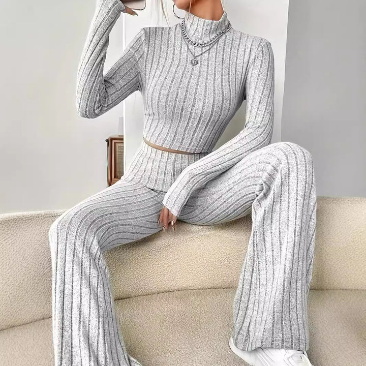 Damen Stricksatz mit hochgeschlossenem Design und lässigem Schnitt Drune