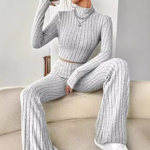 Damen Stricksatz mit hochgeschlossenem Design und lässigem Schnitt Drune