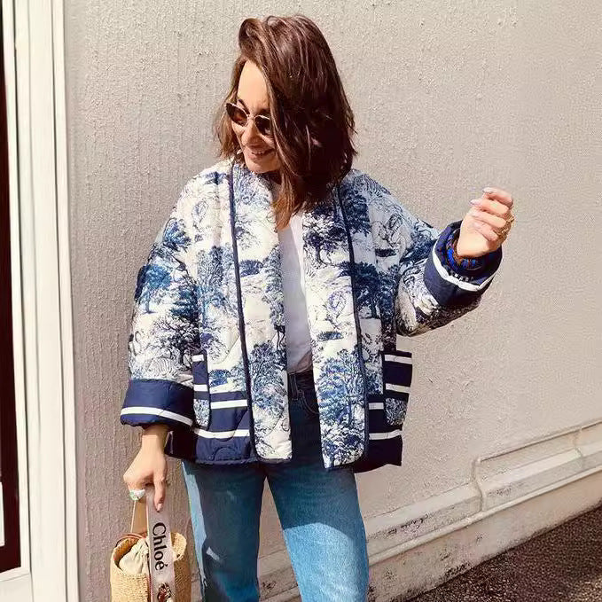 Damen Steppjacke mit modischem Muster und praktischen Taschen Drune