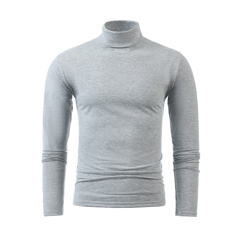 Herren nan schlankes Rollkragen-Langarmshirt aus feinem Baumwoll-Stretch Slim Fit Drune
