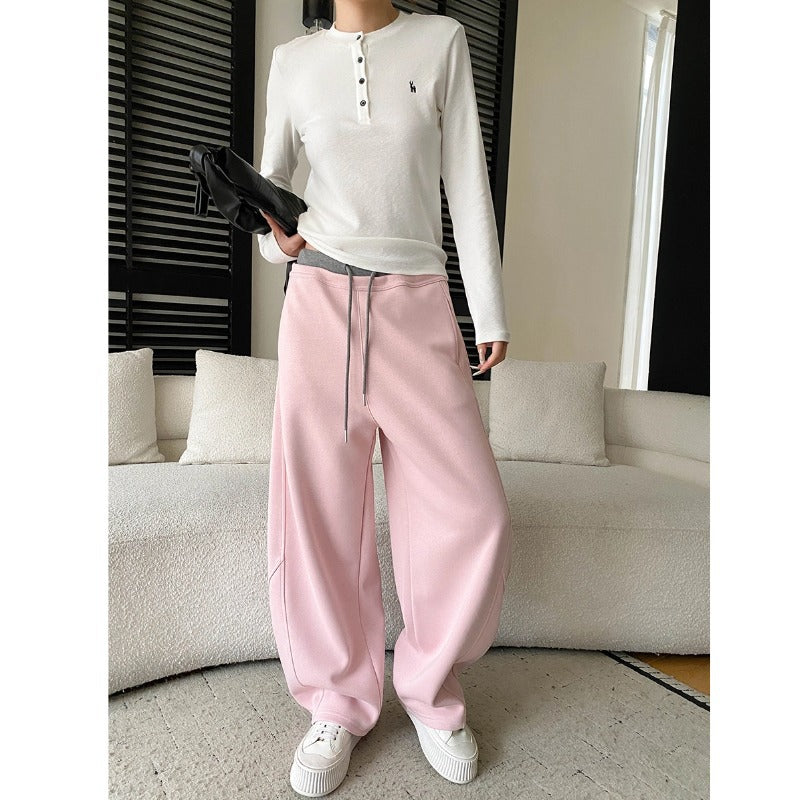 Damen lässige Sweathose mit weitem Schnitt und seitlichen Taschen Drune