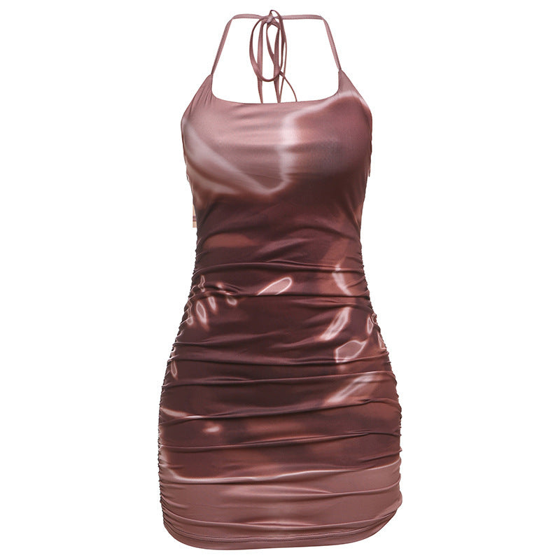 Damen Sommerkleid mit raffinierten Rüschendetails und Halterneck Drune