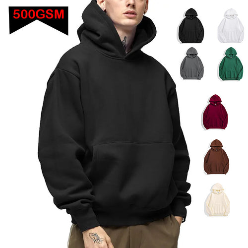 Unisex nan klassischer Kapuzenpullover mit Kängurutasche und weichem Baumwollfleece Drune