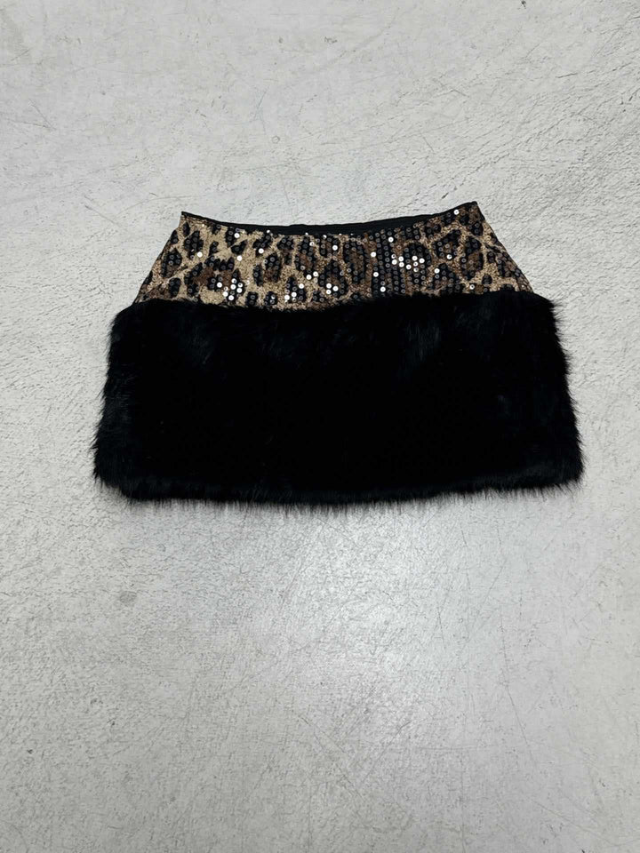 Damen Glamouröses Set mit Pailletten und Kunstfell Drune