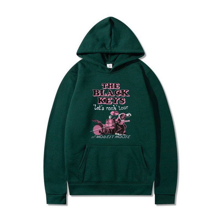 Damen Kapuzenpullover mit kreativem Rockband-Design und komfortabler Passform Drune