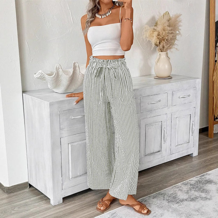 Damen lässige gestreifte Sommerhose Drune