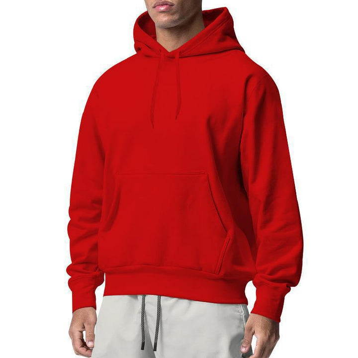 Herren nan Premium-Kapuzenpullover mit Kängurutasche, innen angerautem Fleece, verstärkter Nackennaht und geripptem Saum Drune