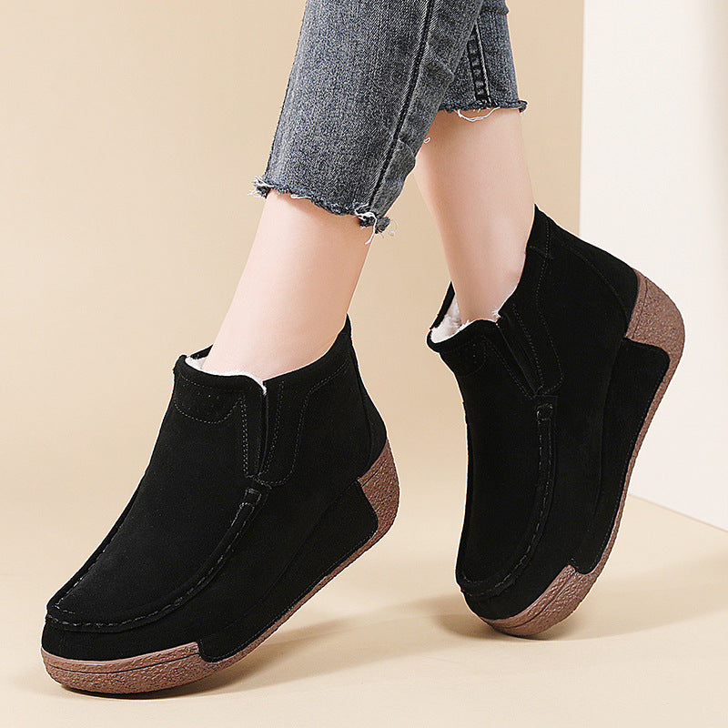 Damen Komfortable Warmgefütterte Stiefeletten mit rutschfester Sohle Drune
