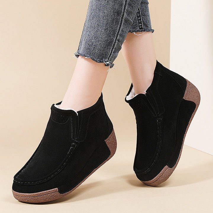 Damen Komfortable Warmgefütterte Stiefeletten mit rutschfester Sohle Drune