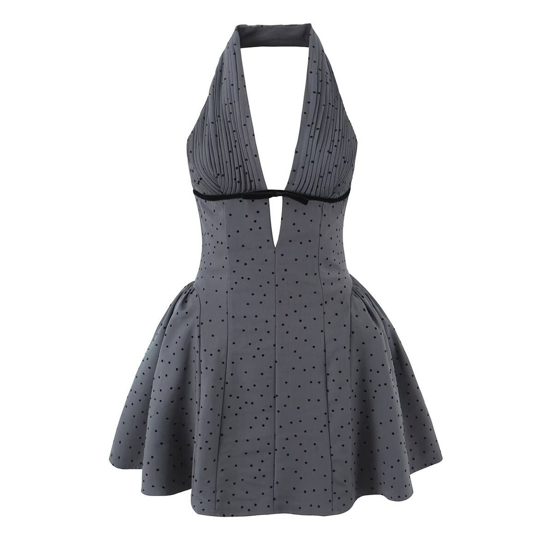 Damen Neckholder-Kleid mit schmeichelndem Schnitt und eingearbeiteten Falten Drune