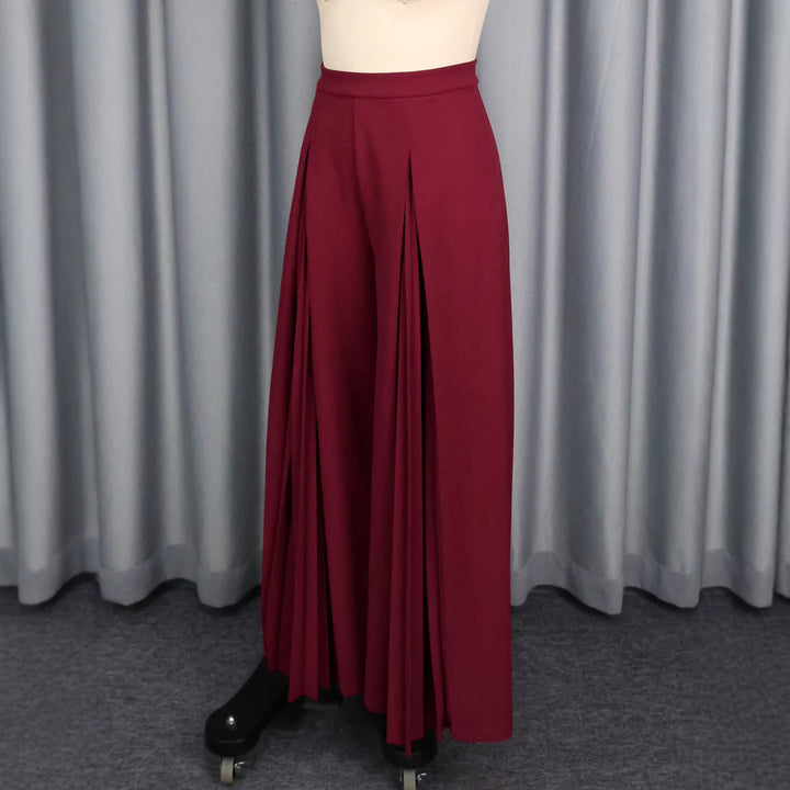 Damen Plisseehose mit hohem Bund und elegantem Faltenwurf Drune