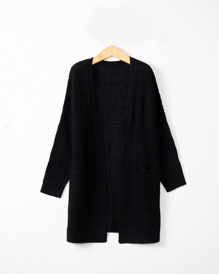 Damen lässiger Strickcardigan mit Taschen und offenem Schnitt Drune