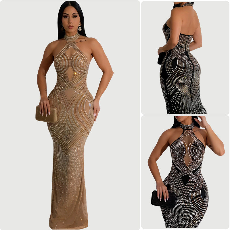 Damen Abendkleid mit funkelndem Paillettendesign und figurbetonender Silhouette Drune