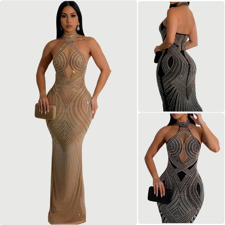 Damen Abendkleid mit funkelndem Paillettendesign und figurbetonender Silhouette Drune