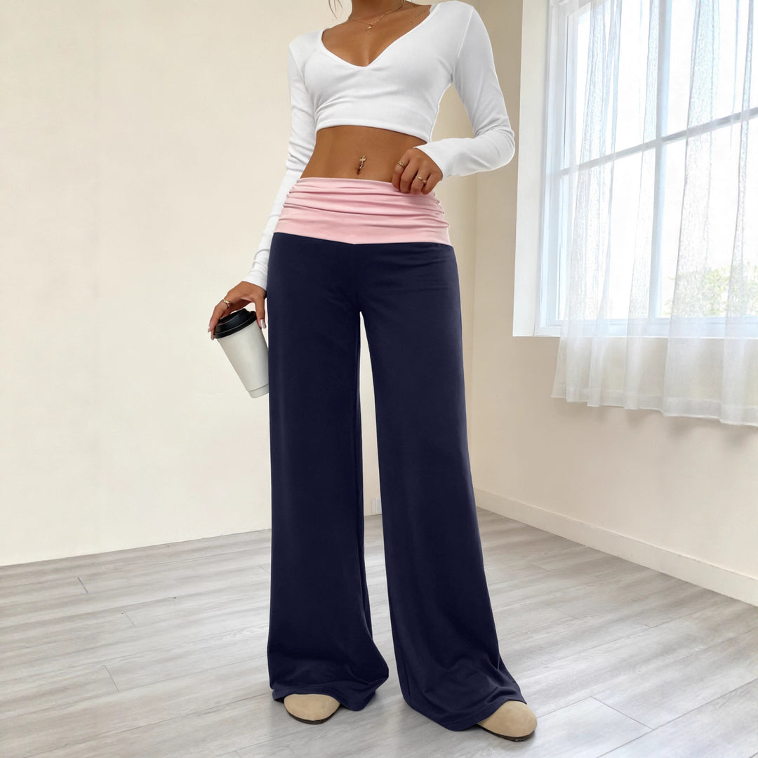 Damen Bequeme Loungehose mit hohem Bund Drune