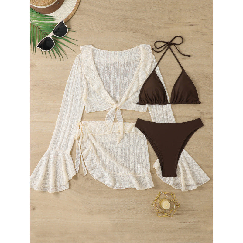Damen Bikini-Set mit schickem Überwurf und verstellbaren Trägern Drune