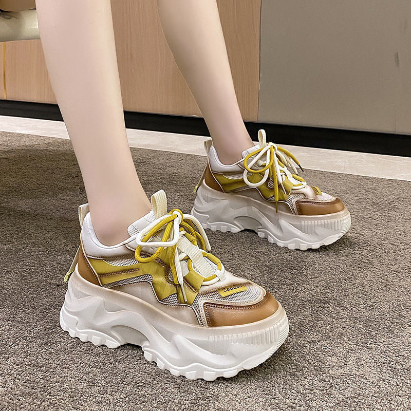 Damen Modische Chunky Sneakers mit atmungsaktiver Mesh-Oberfläche und robustem Profil Drune