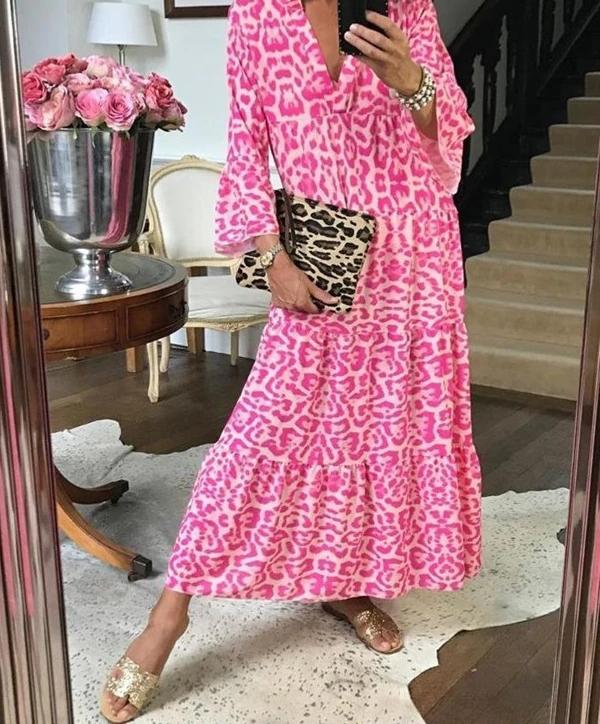Damen-maxikleid im trendigen Leopardenmuster Drune