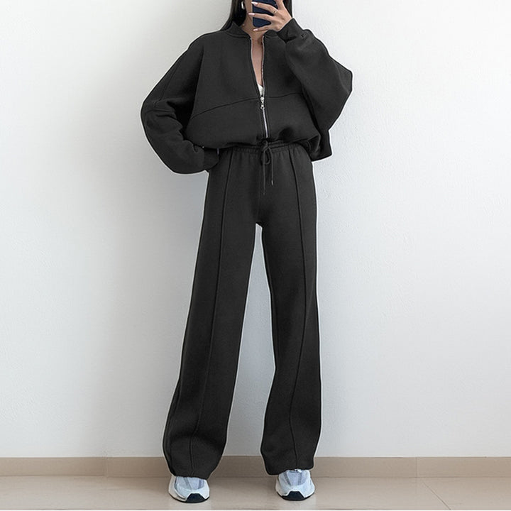 Damen lässiges Freizeit-Set mit weitem Schnitt und elastischem Bund Drune