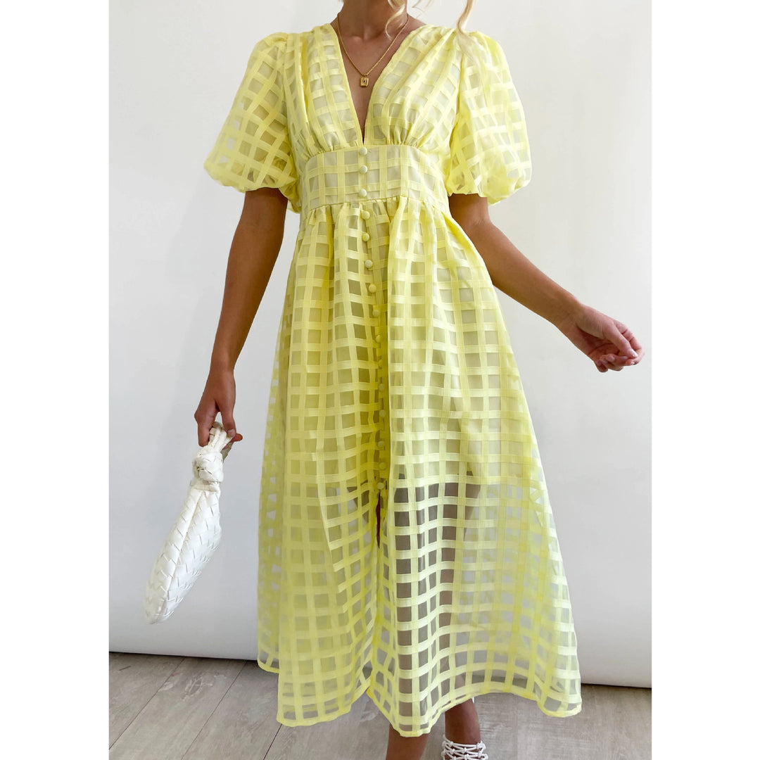 Drune | Midikleid mit Puffärmeln