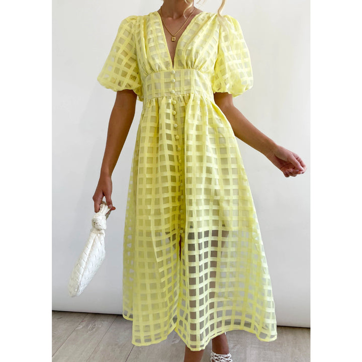 Drune | Midikleid mit Puffärmeln