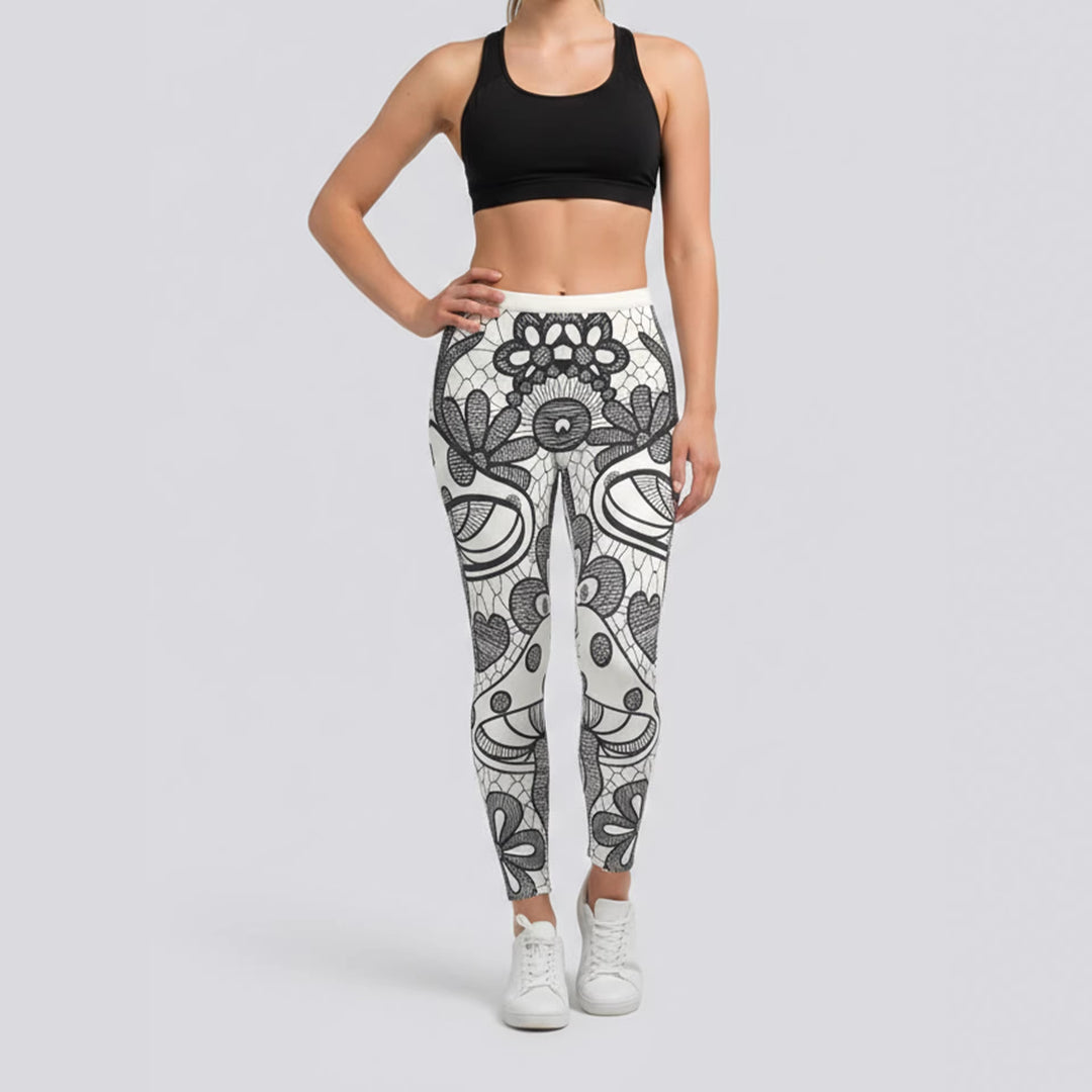 Damen Sportleggings mit stylischem Sternen-Design und hohem Bund Drune