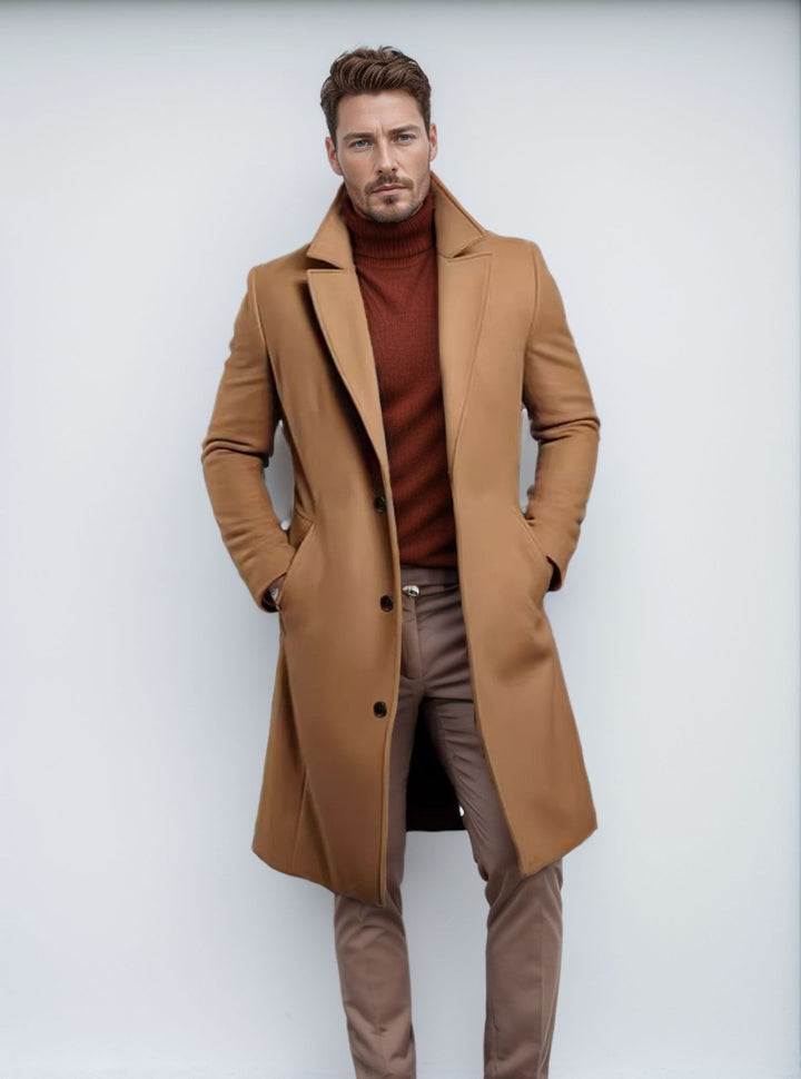 Herren eleganter Wintermantel mit schickem Revers Drune