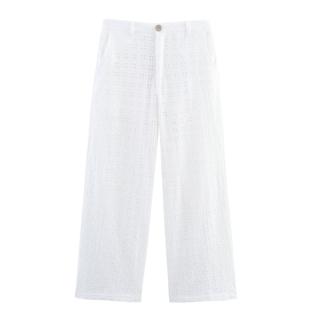 Damen luftiges Set mit broderie anglaise und weit geschnittenem Oberteil Drune