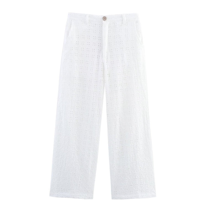 Damen luftiges Set mit broderie anglaise und weit geschnittenem Oberteil Drune
