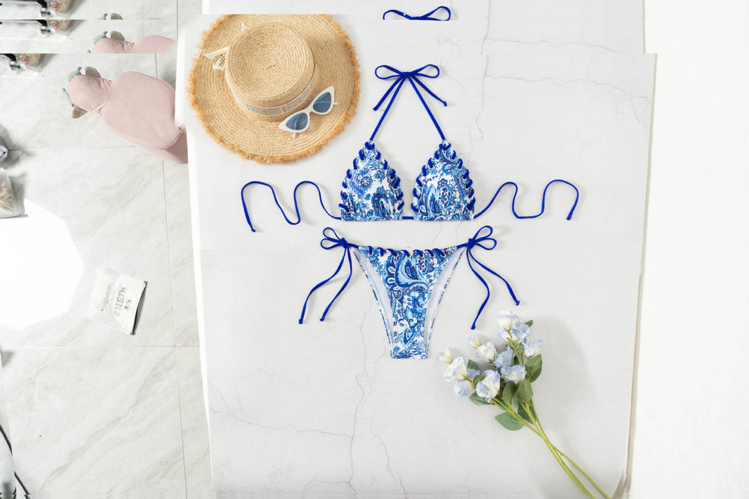 Damen Triangel-Bikini mit verspieltem Schnürdesign Drune