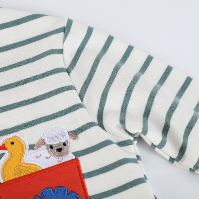 Jungen Sweatshirt mit lebhaftem Traktordesign und Tierapplikationen Drune