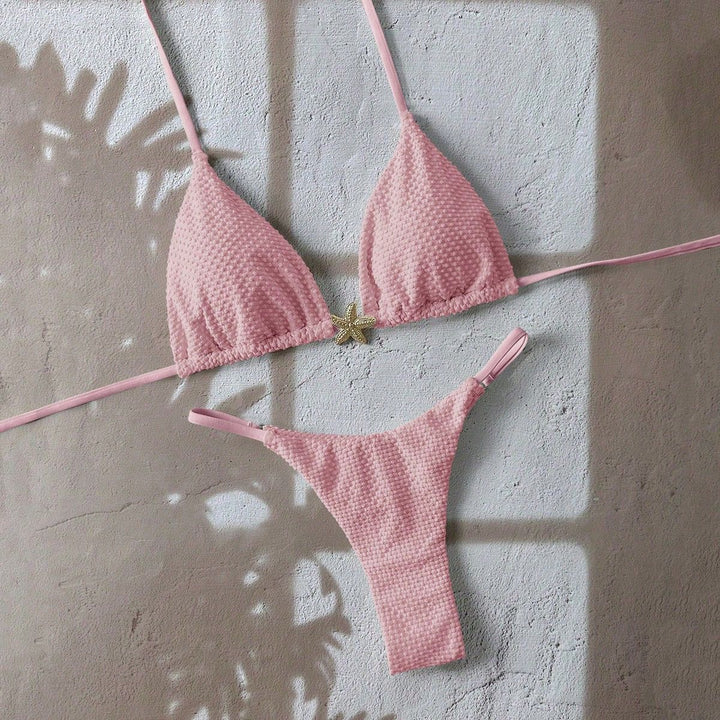 Damen Triangel-Bikini mit strukturiertem Stoff und maritimen Details Drune