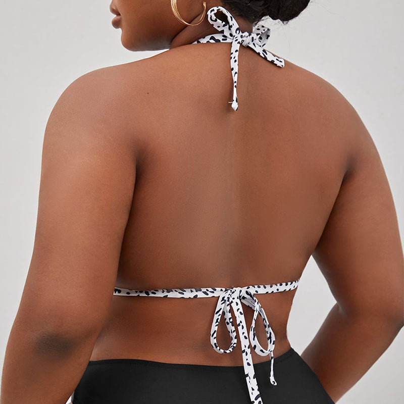 Damen Triangel-Bikinioberteil mit animalistischem Muster und verstellbaren Riemen Drune