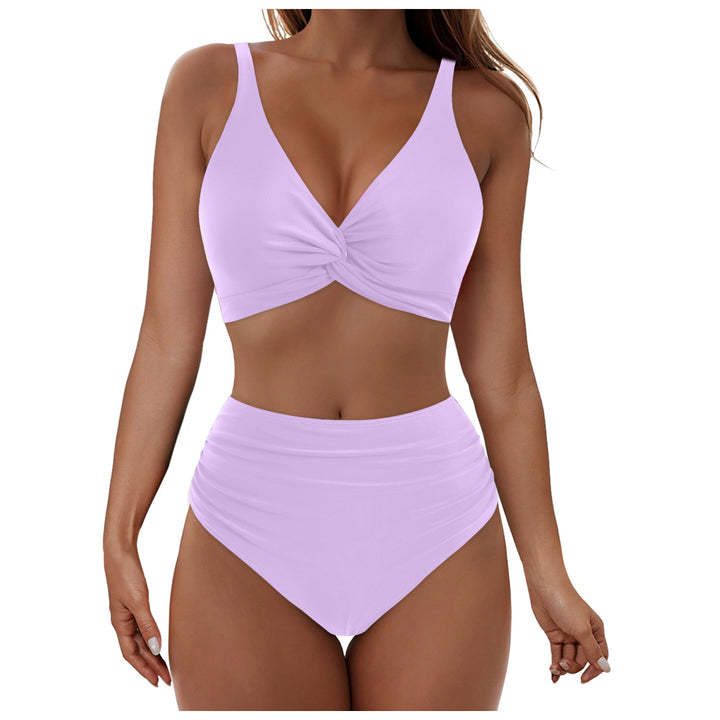 Damen Hochtailliertes Bikini-Set mit elegantem Wickeloberteil Drune