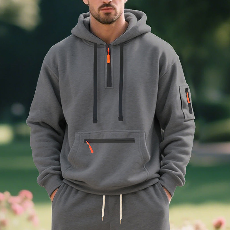 Herren sportlicher Hoodie mit praktischen Taschen und modischem Reißverschluss Drune