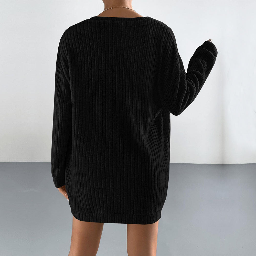 Damen Strickwaren Set mit figurbetonendem Oberteil und langem Cardigan Drune