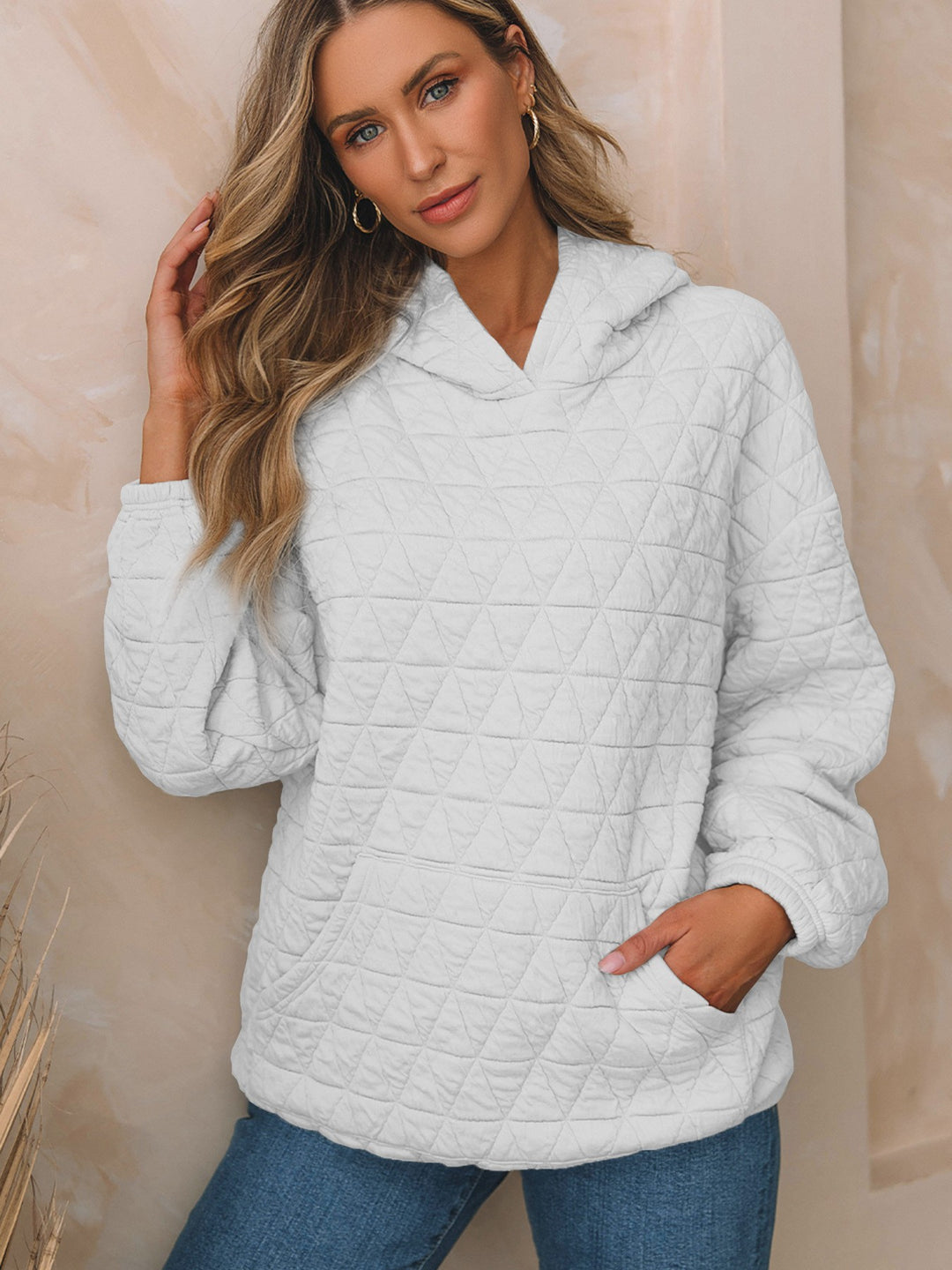 Damen Stepppullover mit gemütlicher Kapuze und praktischen Taschen Drune