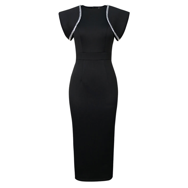 Damen figurbetontes Kleid mit dekorativen Rüschenträgern Drune