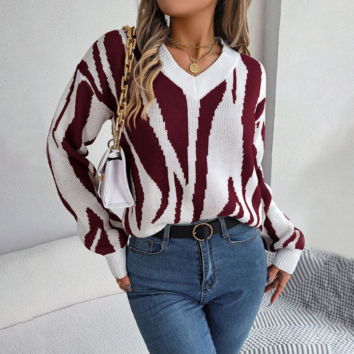 Drune | Modischer Pullover mit Gestricktem Farbblock
