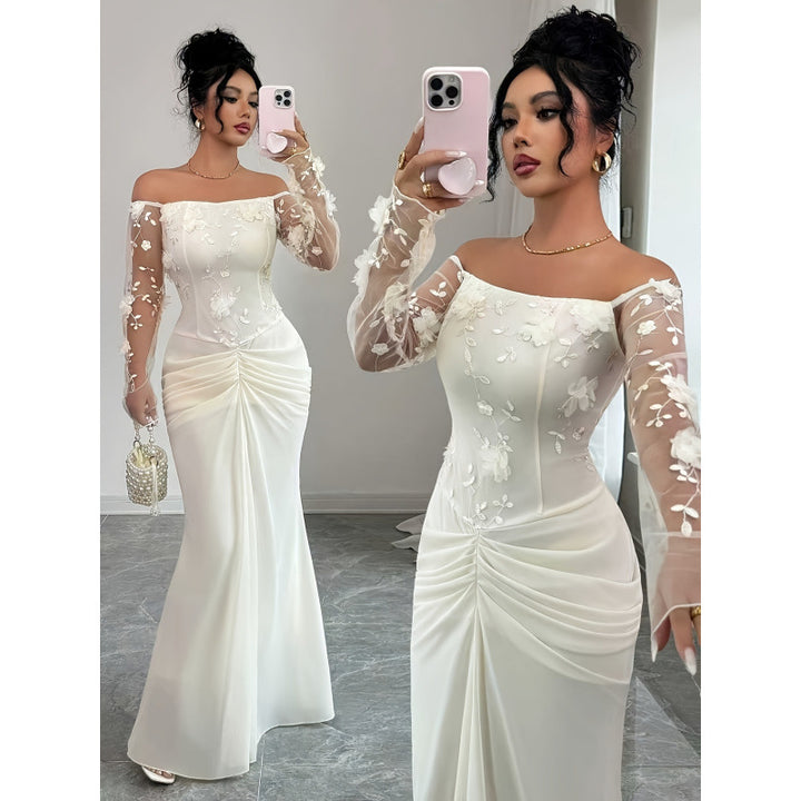 Damen Hochzeitskleid mit eleganten Stickereien Drune