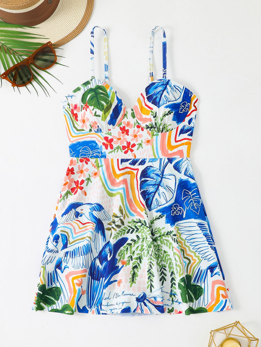 Damen Strandkleid mit floralem Design Drune